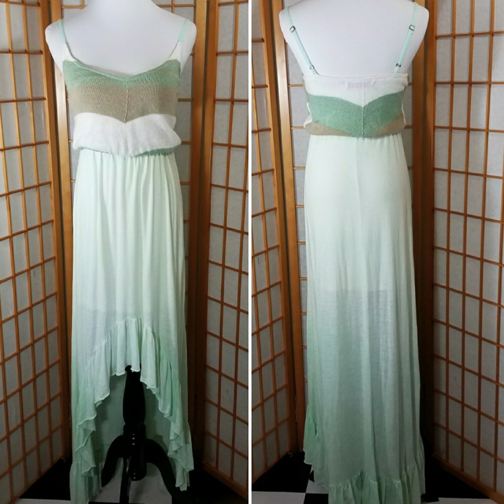 Light Green High Low Maxi Tank Dress
